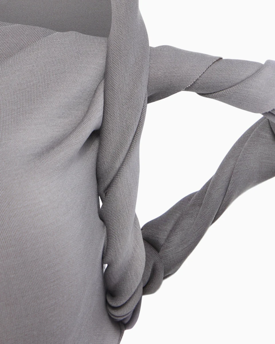 Sueded Stretch Twist Mini Dress | Steel Grey - Image 7