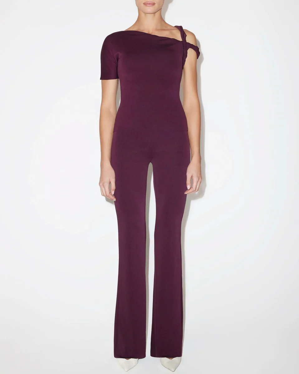 Sueded Stretch Twisted Top | Black Cherry - Image 3