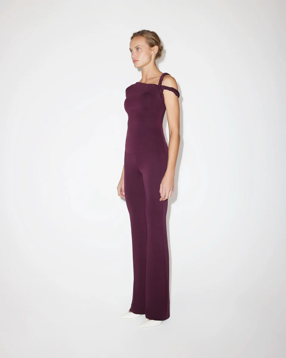 Sueded Stretch Twisted Top | Black Cherry - Image 5