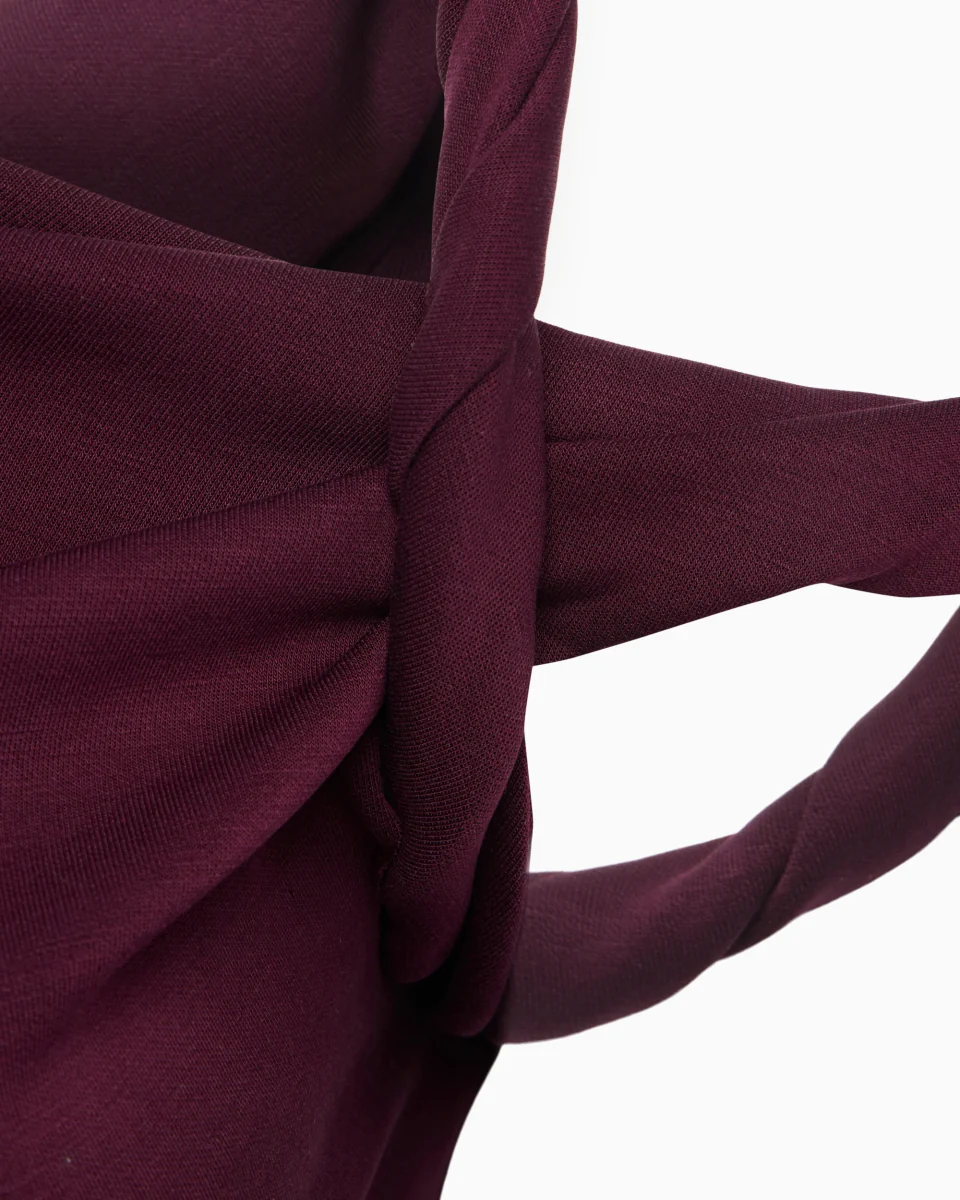 Sueded Stretch Twisted Top | Black Cherry - Image 8