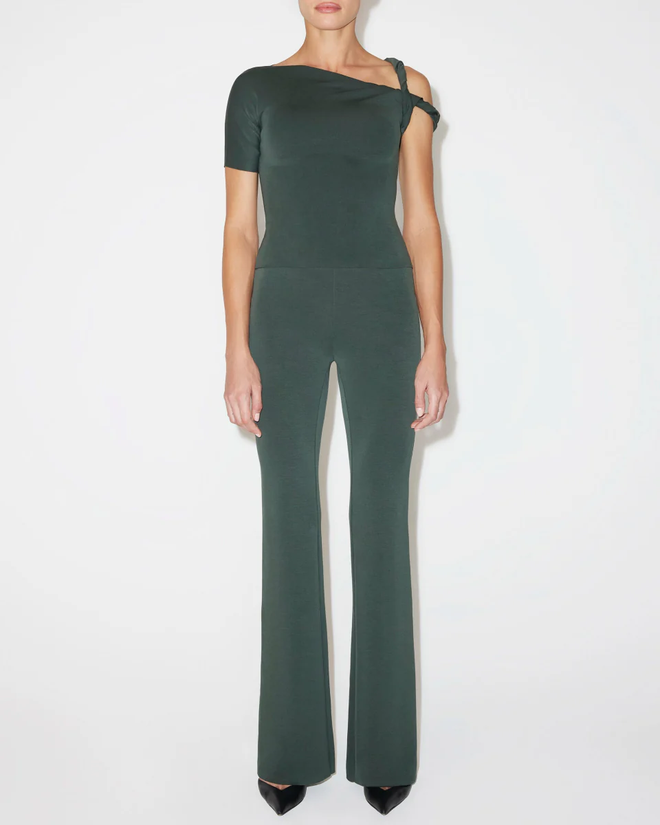 Sueded Stretch Twisted Top | Evergreen - Image 3