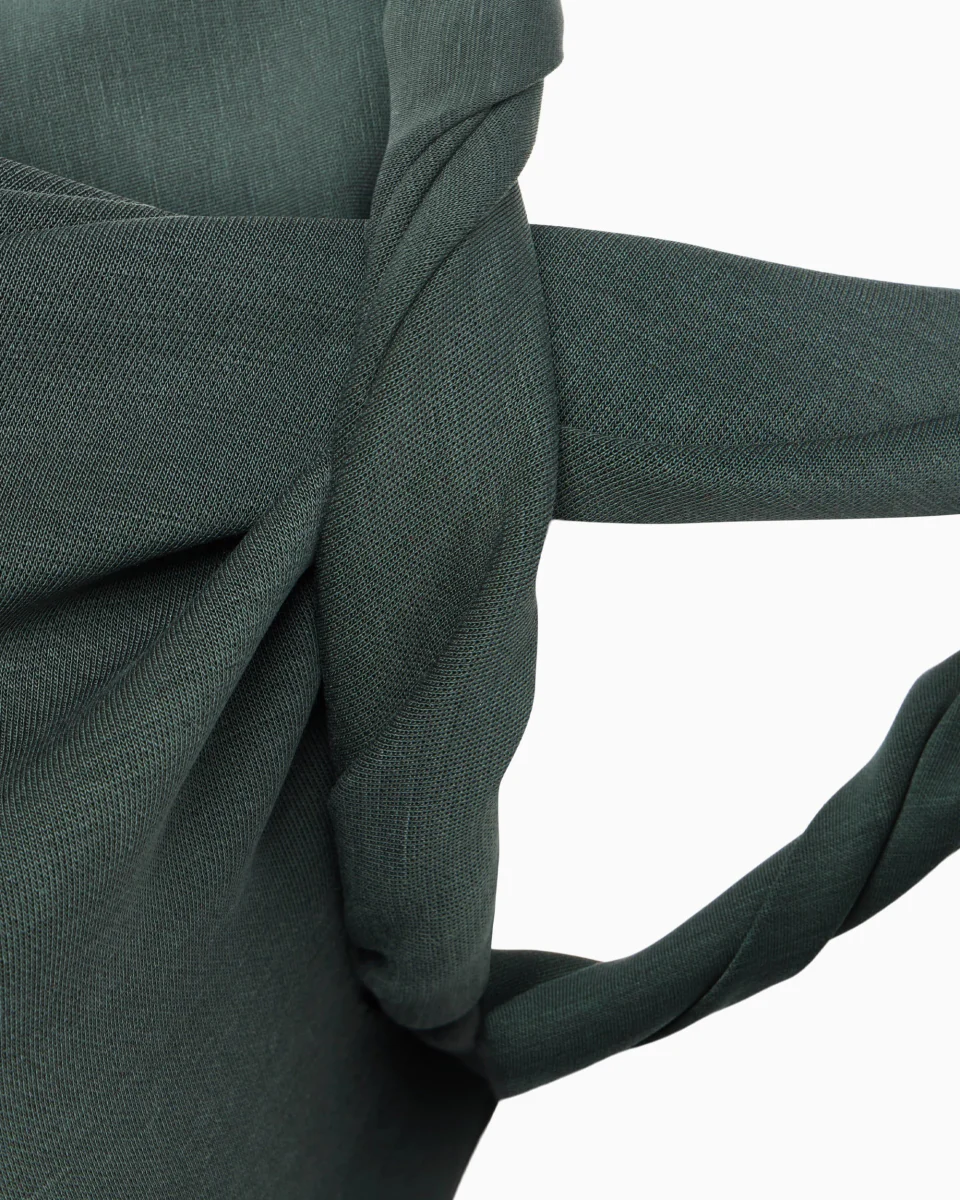 Sueded Stretch Twisted Top | Evergreen - Image 8