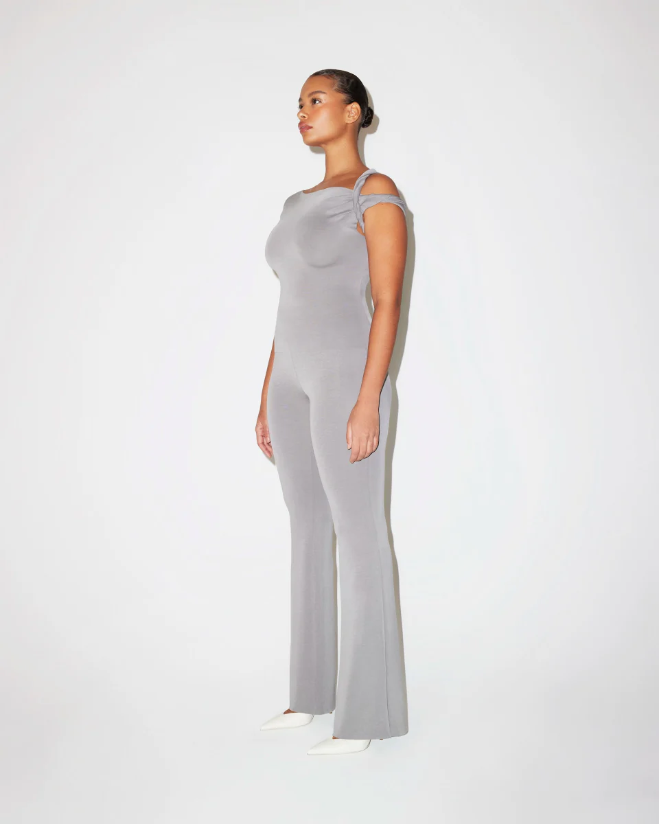 Sueded Stretch Twisted Top | Steel Grey - Image 5
