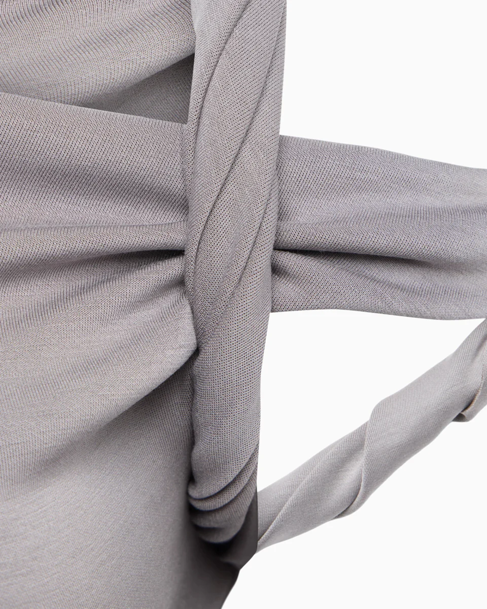 Sueded Stretch Twisted Top | Steel Grey - Image 8